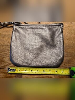 Rough & Tumble Crossbody Clutch "Pewter" Grey Shimmer Leather LIKE NEW